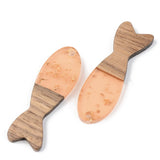 50Pcs Wood Resin Fish Pendants For DIY Jewelry Making