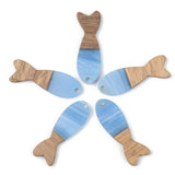 50Pcs Wood Resin Fish Pendants For DIY Jewelry Making