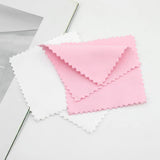 50Pcs Jewelry Cleaning Polishing Cloth Pink Grey Silver 8x8cm