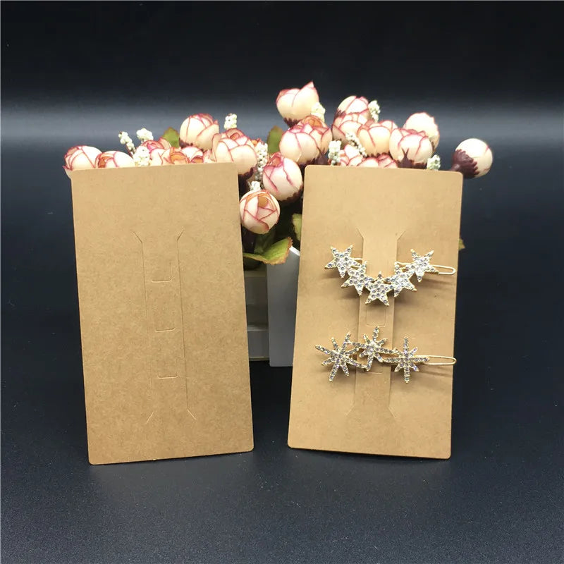 50Pcs Brown Headband Hairpin Cards for Packaging Displays