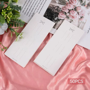 50Pcs High Bow 3 Snap Hair Clip Display Cardstock Hair Rope Jewelry Packaging