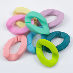 50Pcs/Pack 20*30MM Matte Acrylic Chain DIY Necklace Bag Glasses Link