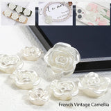 50Pcs/Pack ABS Flower Flatback Phone Stickers Sewing Crafts Pearl