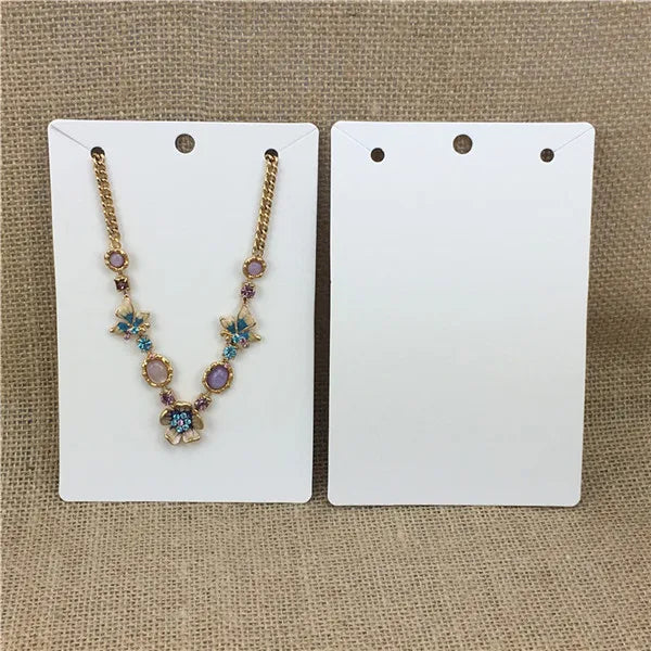 50Pcs Paper Necklace Packing Cards Pendant Displays Women Jewelry Gift Cards