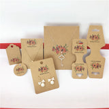 50Pcs Vintage Flower Jewelry Card, Necklace/Earring/Hairpin Packaging