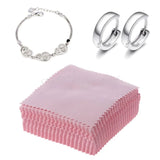 50Pcs Pink Polishing Cloth Jewelry Cleaner Brass & Copper Jewelry Tools
