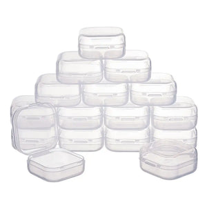 50Pcs Plastic Bead Containers Clear Jewelry Tool Box Carrying Cases