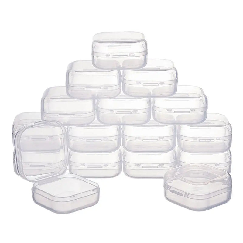 50Pcs Plastic Bead Containers Clear Jewelry Tool Box Carrying Cases