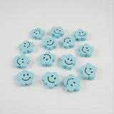 50Pcs Colorful Smiley Plum Shape Wood Beads for Children's Jewelry and Crafts