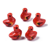 50Pcs Porcelain Bird Beads Colorful Ceramic Charms DIY Jewelry Making