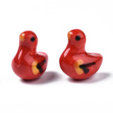 50Pcs Porcelain Bird Beads Colorful Ceramic Charms DIY Jewelry Making