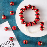 50Pcs Christmas Garland Wooden Beads Red Round Wood Beads 16mm