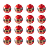50Pcs Christmas Garland Wooden Beads Red Round Wood Beads 16mm