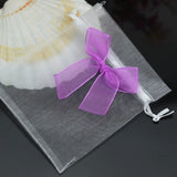 50Pcs Purple Bow Organza Bags Drawstring Pouch Jewelry Bag 10x12cm