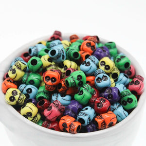 50Pcs Mixed Skull Big Hole Acrylic Spacer Beads Jewelry Making