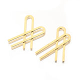 50Pcs Raw Brass Letter U Charms Earrings Pendants for Jewelry Making