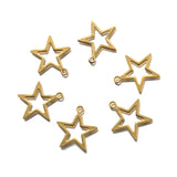50Pcs Raw Brass Star & Crescent Moon Charms for DIY Jewelry Making