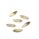 50Pcs Raw Brass Textured Curved Leaf Charm for Jewelry Making