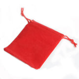 50pcs Red Velvet Drawstring Pouch Bags 7x9cm for Christmas Wedding Gift