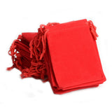 50pcs Red Velvet Drawstring Pouch Bags 7x9cm for Christmas Wedding Gift