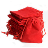 50pcs Red Velvet Drawstring Pouch Bags 7x9cm for Christmas Wedding Gift