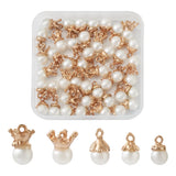 50Pcs Resin Pearl Pendant Charms with Alloy Findings DIY Jewelry Making Supplies