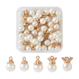 50Pcs Resin Pearl Pendant Charms with Alloy Findings DIY Jewelry Making Supplies