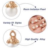 50Pcs Resin Pearl Pendant Charms with Alloy Findings DIY Jewelry Making Supplies
