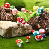 50Pcs Resin Mini Mushroom Figurines for Fairy Garden DIY Terrarium Decor