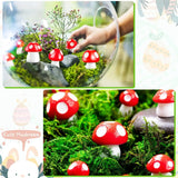 50Pcs Resin Mini Mushroom Figurines for Fairy Garden DIY Terrarium Decor