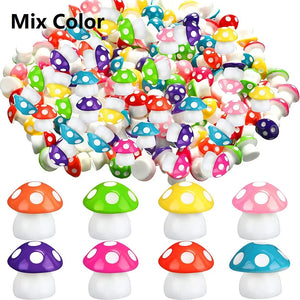 50Pcs Resin Mini Mushroom Figurines for Fairy Garden DIY Terrarium Decor