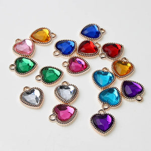 50Pcs Rose Acrylic Beads Drill Charm Pendants for Jewelry Making