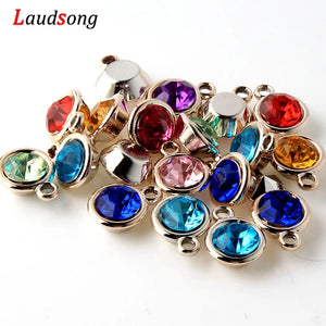 50Pcs Rose Acrylic Beads Drill Charm Pendants for Jewelry Making