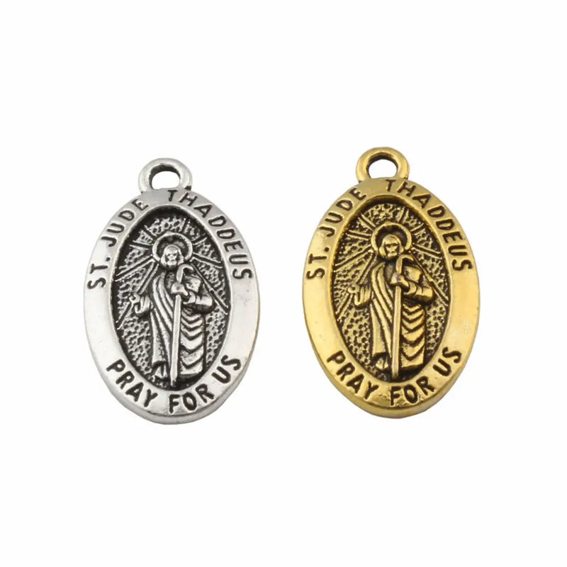 50Pcs St. Jude Thaddeus Religion Charms for Jewelry Making