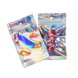 50Pcs Self-Sealing Laser Plastic Bags with Clear Window for Jewelry Packaging