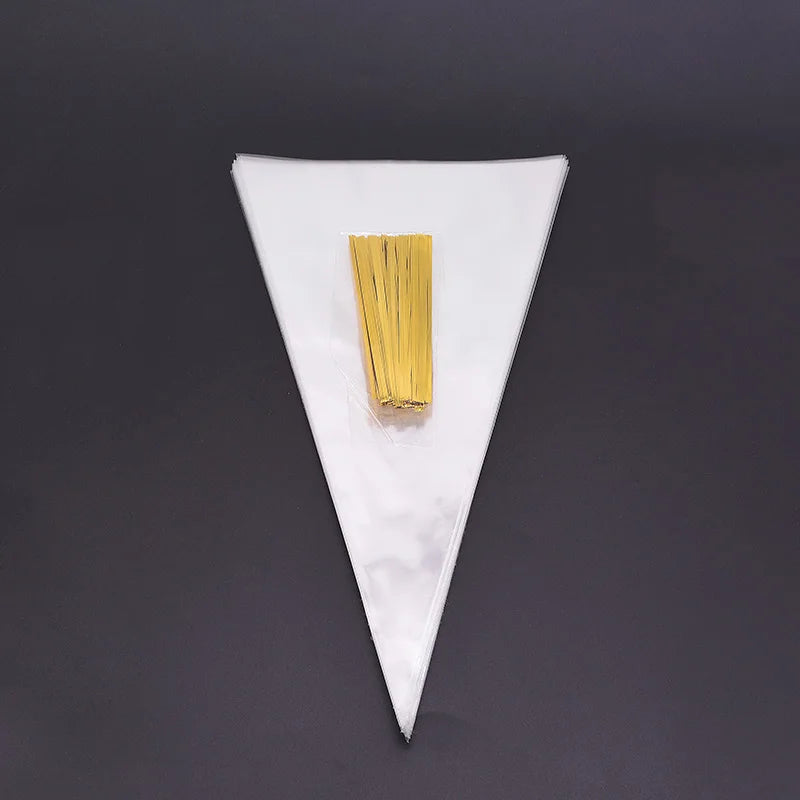 50Pcs Clear Cellophane Packing Bag for DIY Wedding Party Favors Popcorn