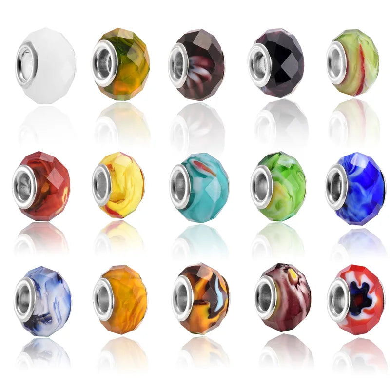 50Pcs Colored Cut&Faceted Glass Beads for DIY Jewelry Making Necklace Bracelet