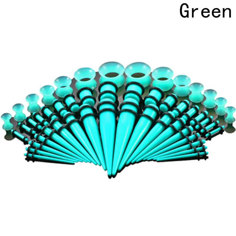 50Pcs Hot Acrylic Ear Gauge Taper and Plug Stretching Kit Body Piercing Jewelry