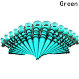 50Pcs Hot Acrylic Ear Gauge Taper and Plug Stretching Kit Body Piercing Jewelry