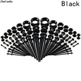 50Pcs Hot Acrylic Ear Gauge Taper and Plug Stretching Kit Body Piercing Jewelry