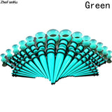 50Pcs Hot Acrylic Ear Gauge Taper and Plug Stretching Kit Body Piercing Jewelry
