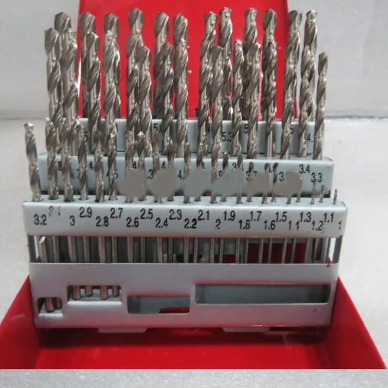 50Pcs/Set Twist Drill Bits 1.0-5.9mm for Wood Plastic Metal Crafts