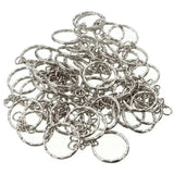 50Pcs Silver Plated Keyring Split Ring Keyfob for DIY Key Chains