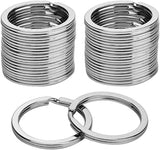 50Pcs Silver Plated Keyring Split Ring Keyfob for DIY Key Chains