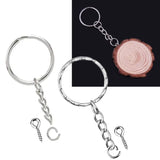 50Pcs Silver Eye Pins Jump Ring Extender Split Keyring Set