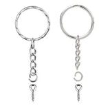 50Pcs Silver Eye Pins Jump Ring Extender Split Keyring Set