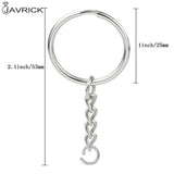 50Pcs Silver Screw Eye Pin Key Chains With Open Jump Ring Chain Extender
