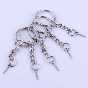 50Pcs Silver Eye Pins Jump Ring Extender Split Keyring Set