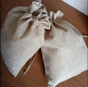 50Pcs Mini Burlap Jute Gift Bags Drawstring Wedding Party Jewelry Packaging