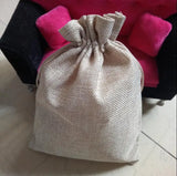 50Pcs Mini Burlap Jute Gift Bags Drawstring Wedding Party Jewelry Packaging